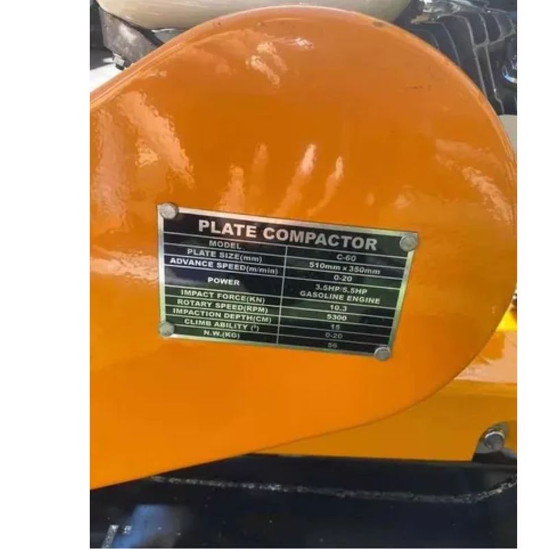 GENERICO - Placa Compactadora A Gasolina 6.5 Hp - 10.5kn - 60kg