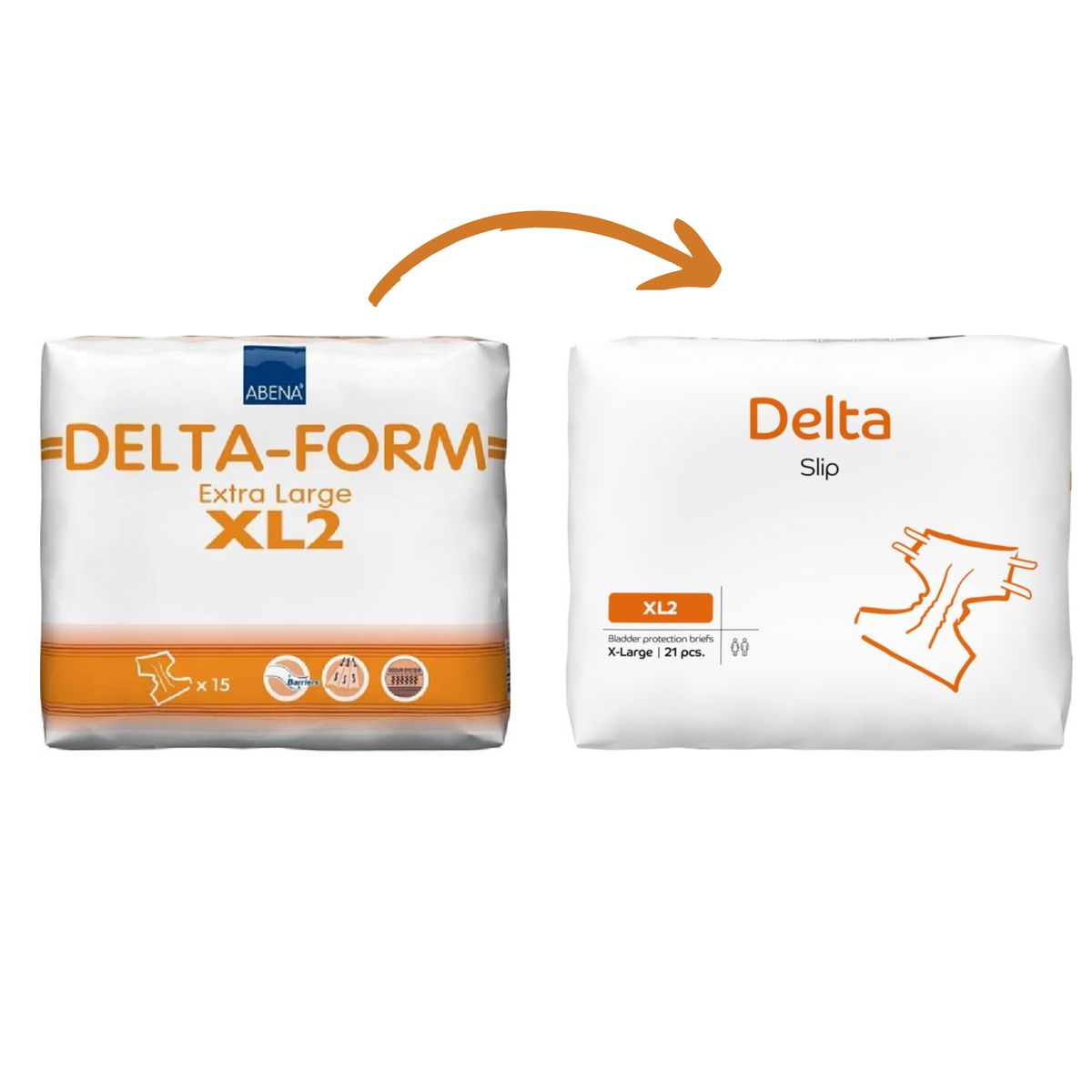 ABENA - Pañales para adultos Abena anatómico DELTA SLIP Extra grande 21unid