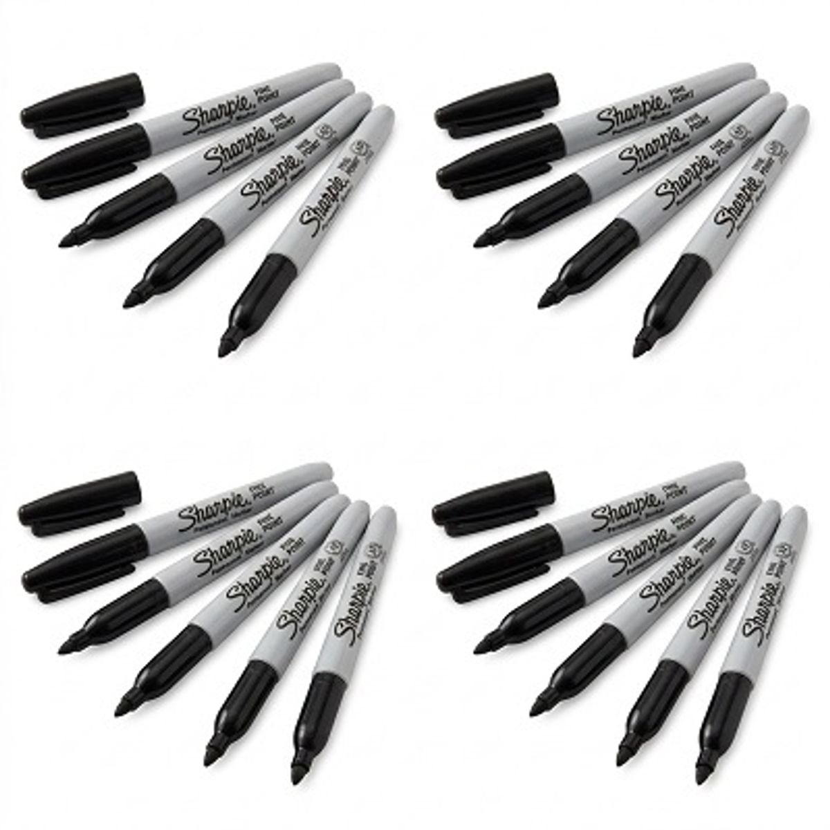 GENERICO - Plumones Permanentes 4 Unidades calidad y duración Tipo Sharpei Punta redonda