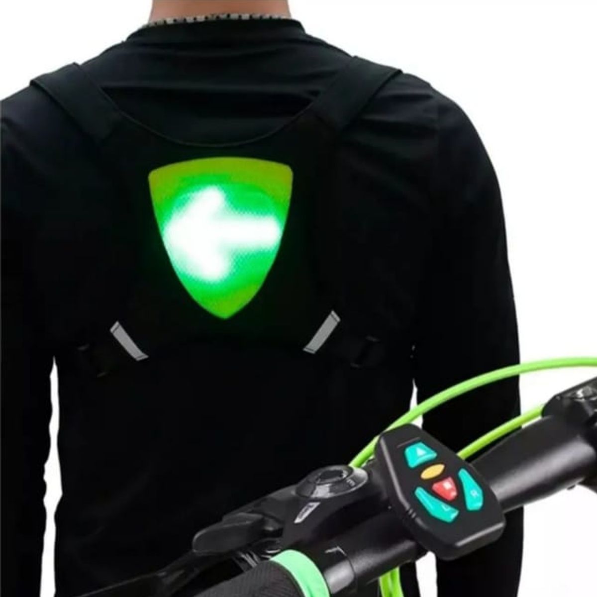 GENERICO - CHALECO CON SEÑALIZADOR LED PARA BICICLETA SCOTTER