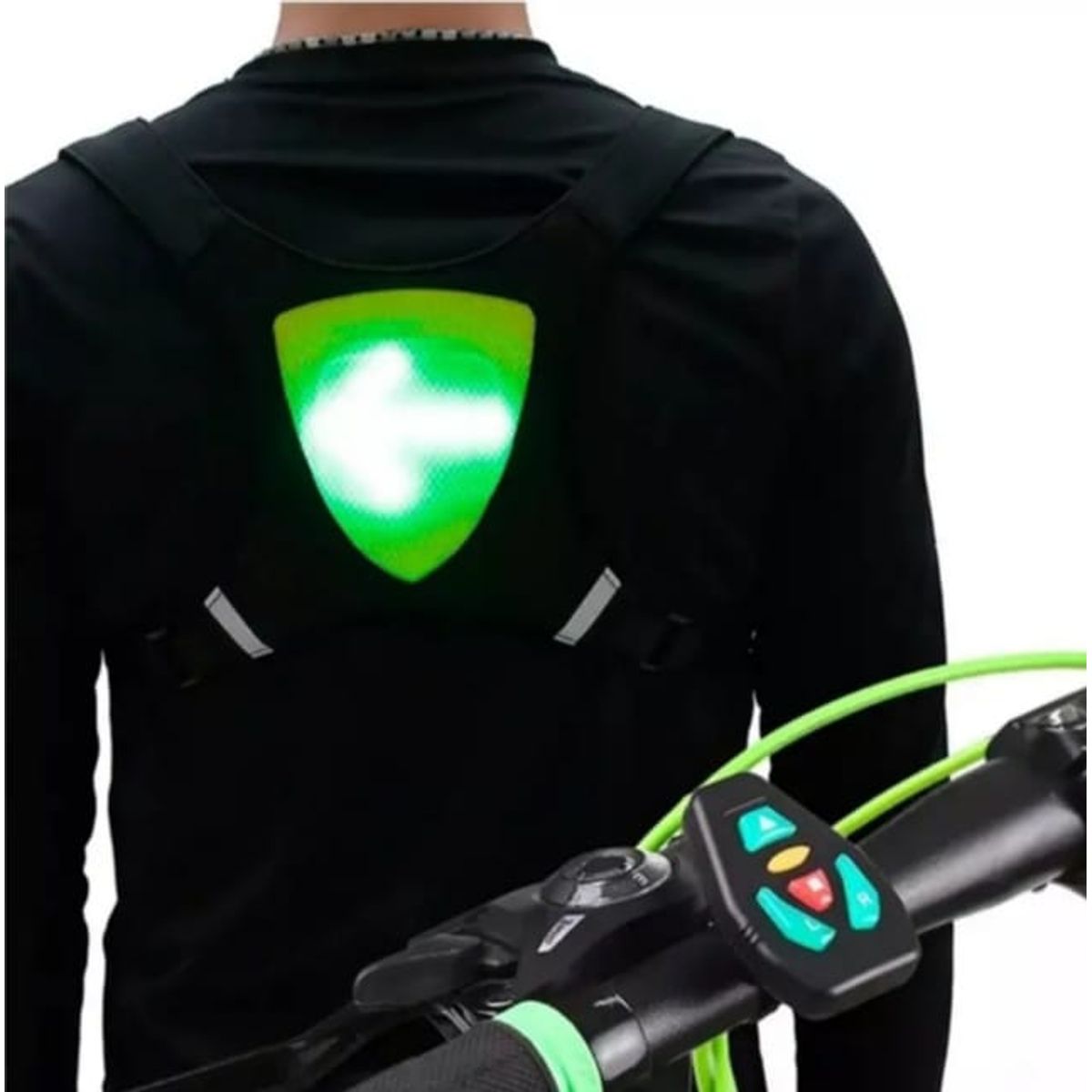 GENERICO - CHALECO CON SEÑALIZADOR LED PARA BICICLETA SCOTTER