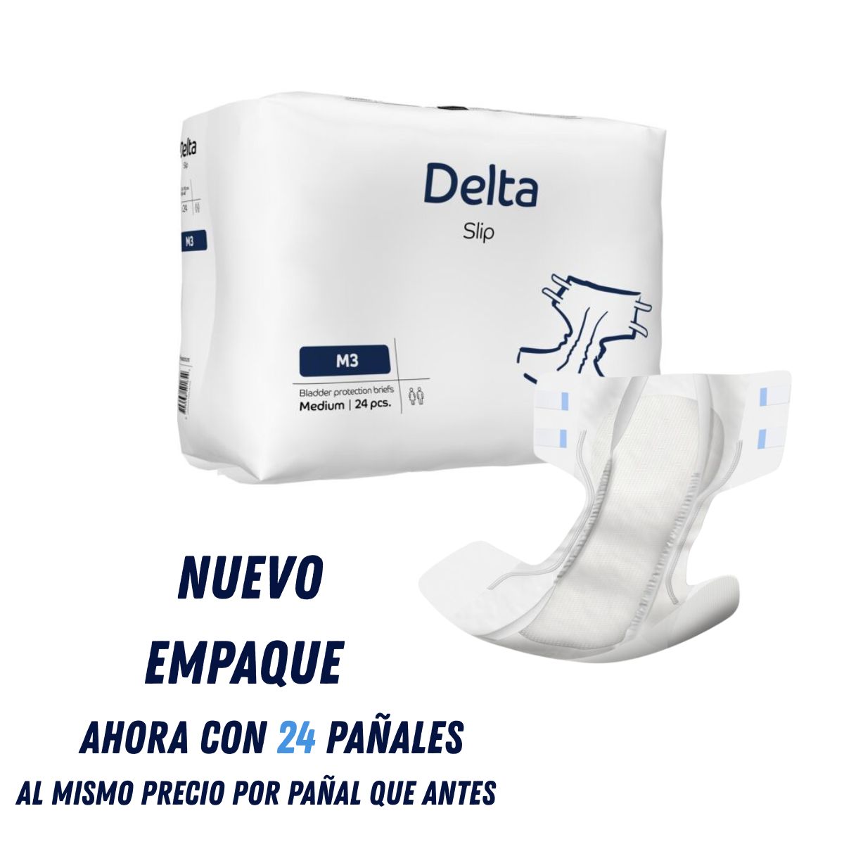 ABENA - Pañales Adultos anatómicos ABENA Delta Slip M3. 24 unid x bolsa.