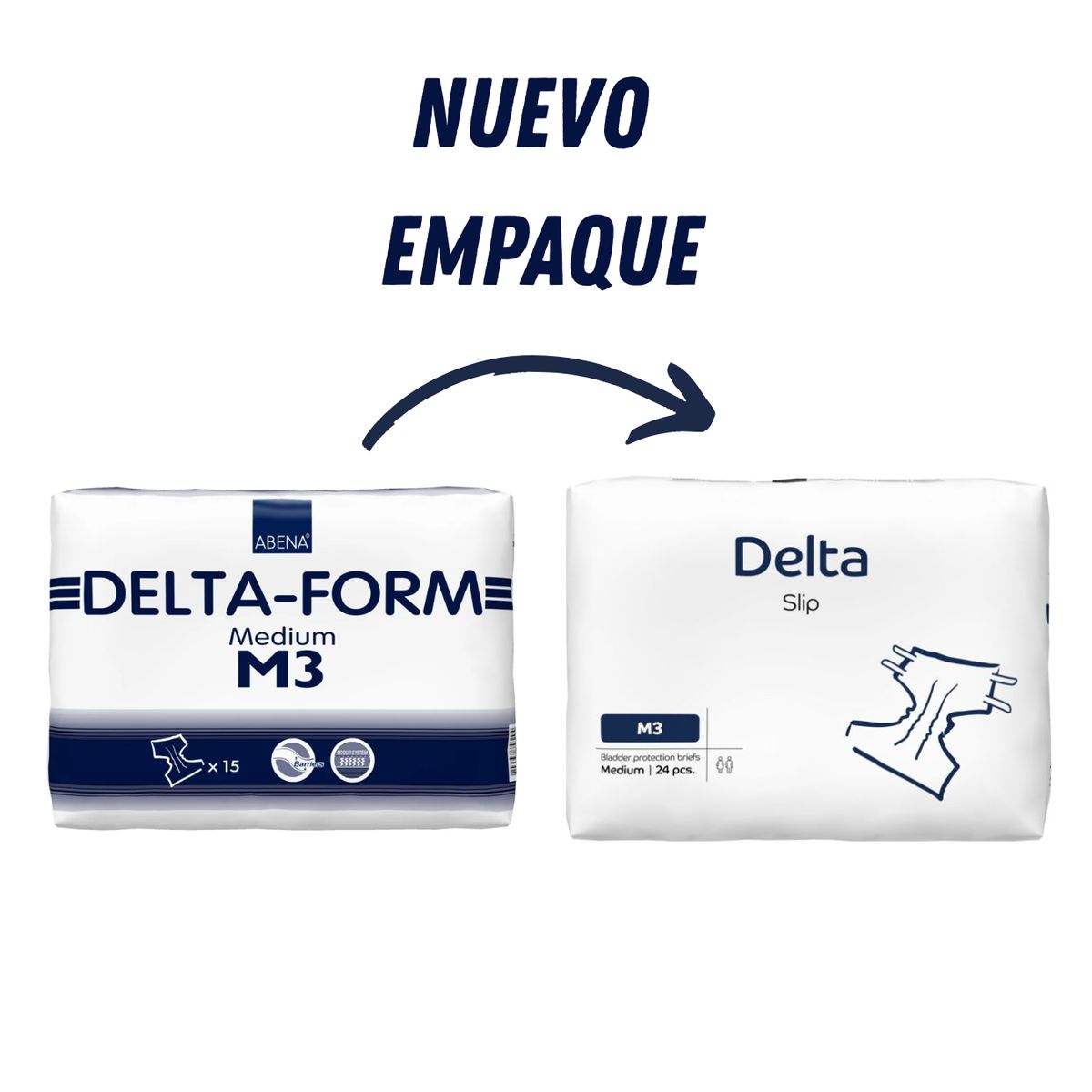 ABENA - Pañales Adultos anatómicos ABENA Delta Slip M3. 24 unid x bolsa.