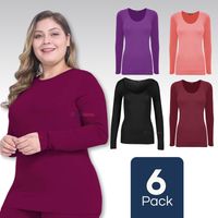 Pack 6 Camiseta Polar Manga Larga Primera Capa Mujer Polera