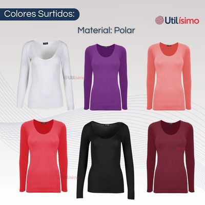 Imagen 2 del producto Pack 6 Camiseta Polar Manga Larga Primera Capa Mujer Polera