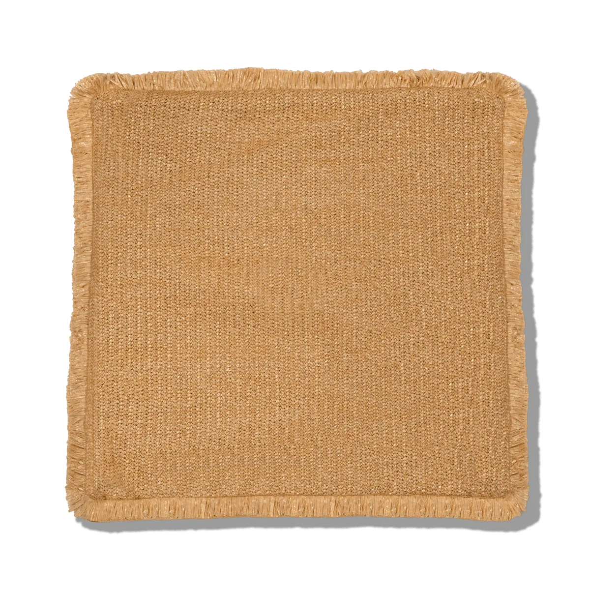 VADELL - Funda de cojín de rafia beige con flecos de 45 x 45 cm