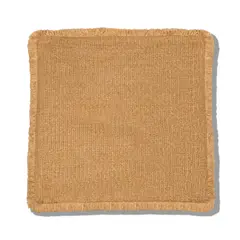 VADELL - Funda de cojín de rafia beige con flecos de 45 x 45 cm