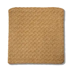 VADELL - Funda de cojín de rafia beige con tejido de circulos de 45 x 45 cm