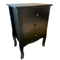 VELADOR DORMITORIO IMPERIA 3 CAJONES NEGRO