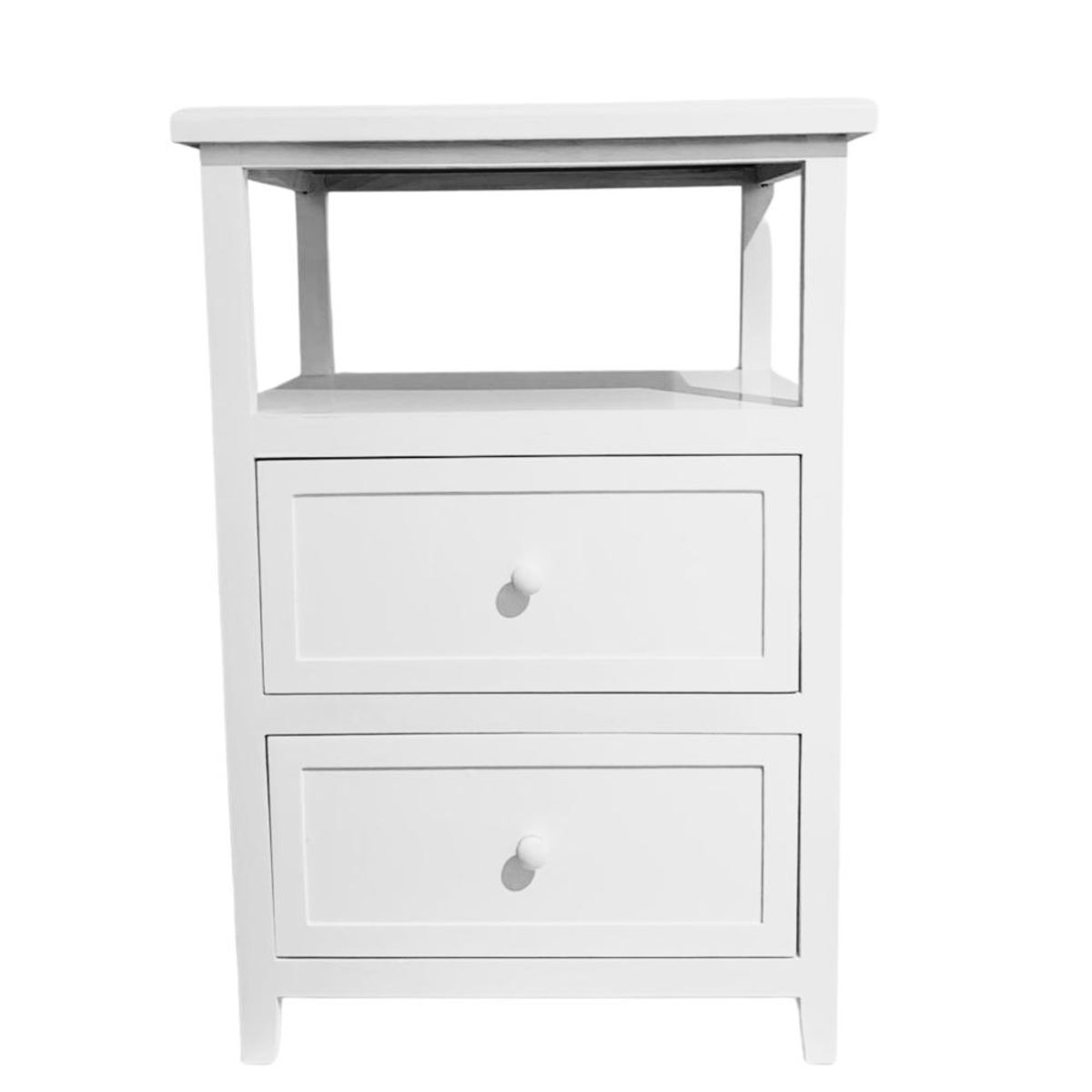 ITAHOME - VELADOR DORMITORIO PALLAVICINI 2 CAJONES BLANCO