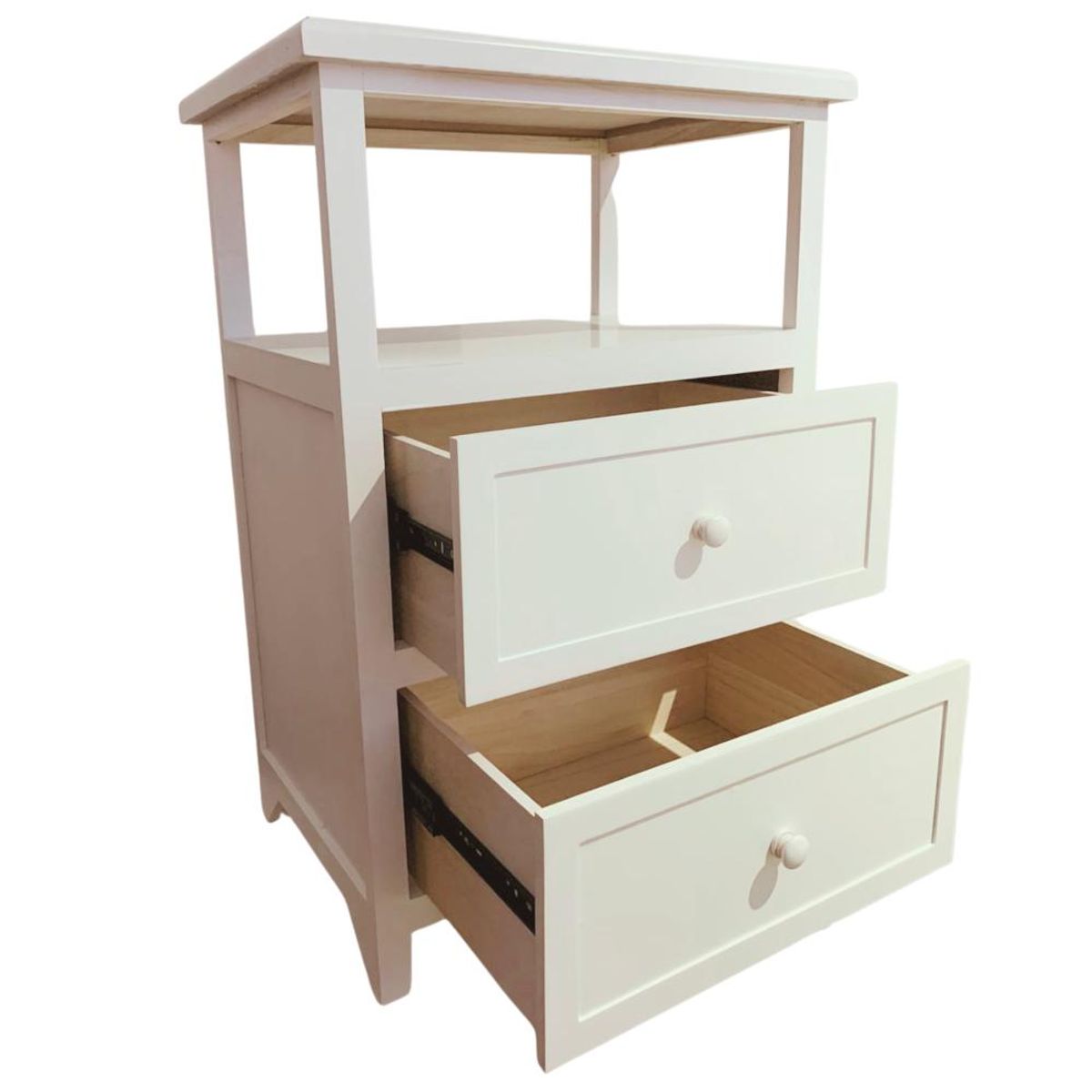 ITAHOME - VELADOR DORMITORIO PALLAVICINI 2 CAJONES BLANCO