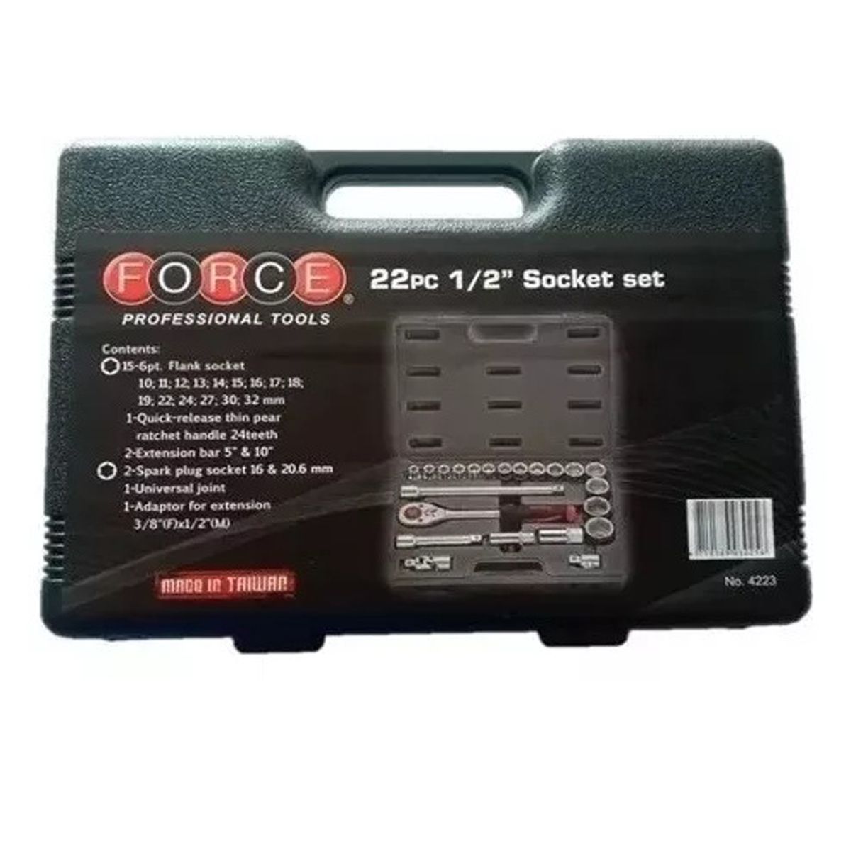 FORCE - JUEGO DADOS 22 PIEZAS DE 1/2″ EN RANGO DE 10 – 32 mm