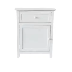 ITAHOME - VELADOR DORMITORIO RECCO CAJON PUERTA IZQUIERDO BLANCO