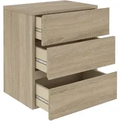 ITAHOME - VELADOR DORMITORIO CALVARI 3 CAJONES MADERA