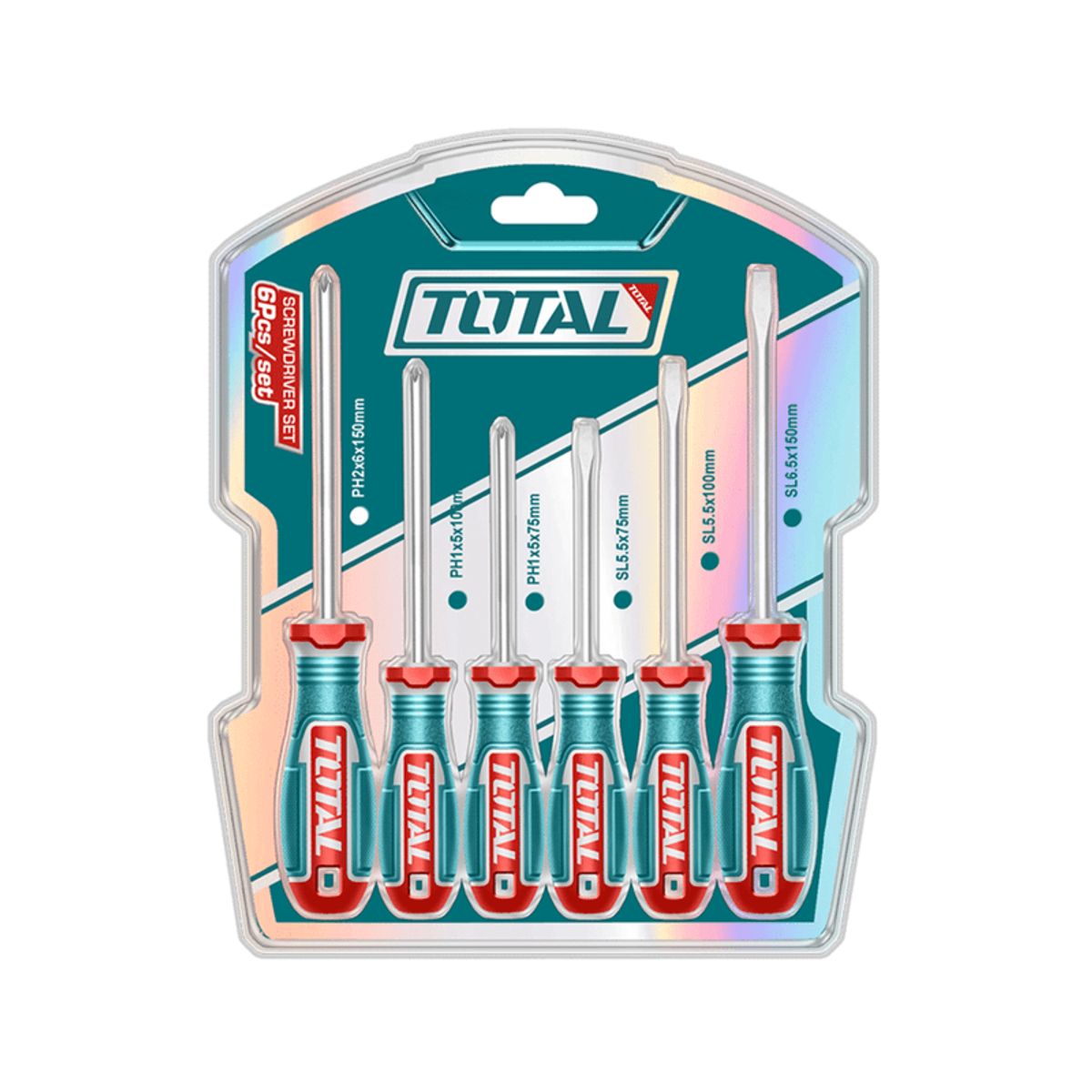 TOTAL - Juego de Destornilladores Mango Ergonómico 6 piezas Total