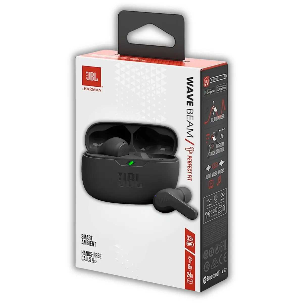 JBL - Audífonos JBL WAVE BEAM Touch Perfect Fit Black TWS 32Hrs