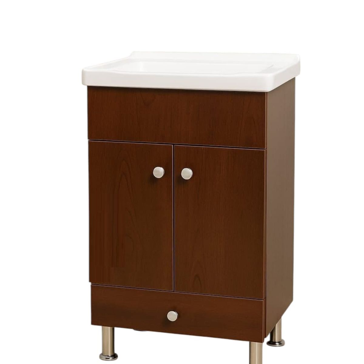 GENERICO - Mueble Baño Lavamanos Y Patas Metálica 50x37x89cm Marrón