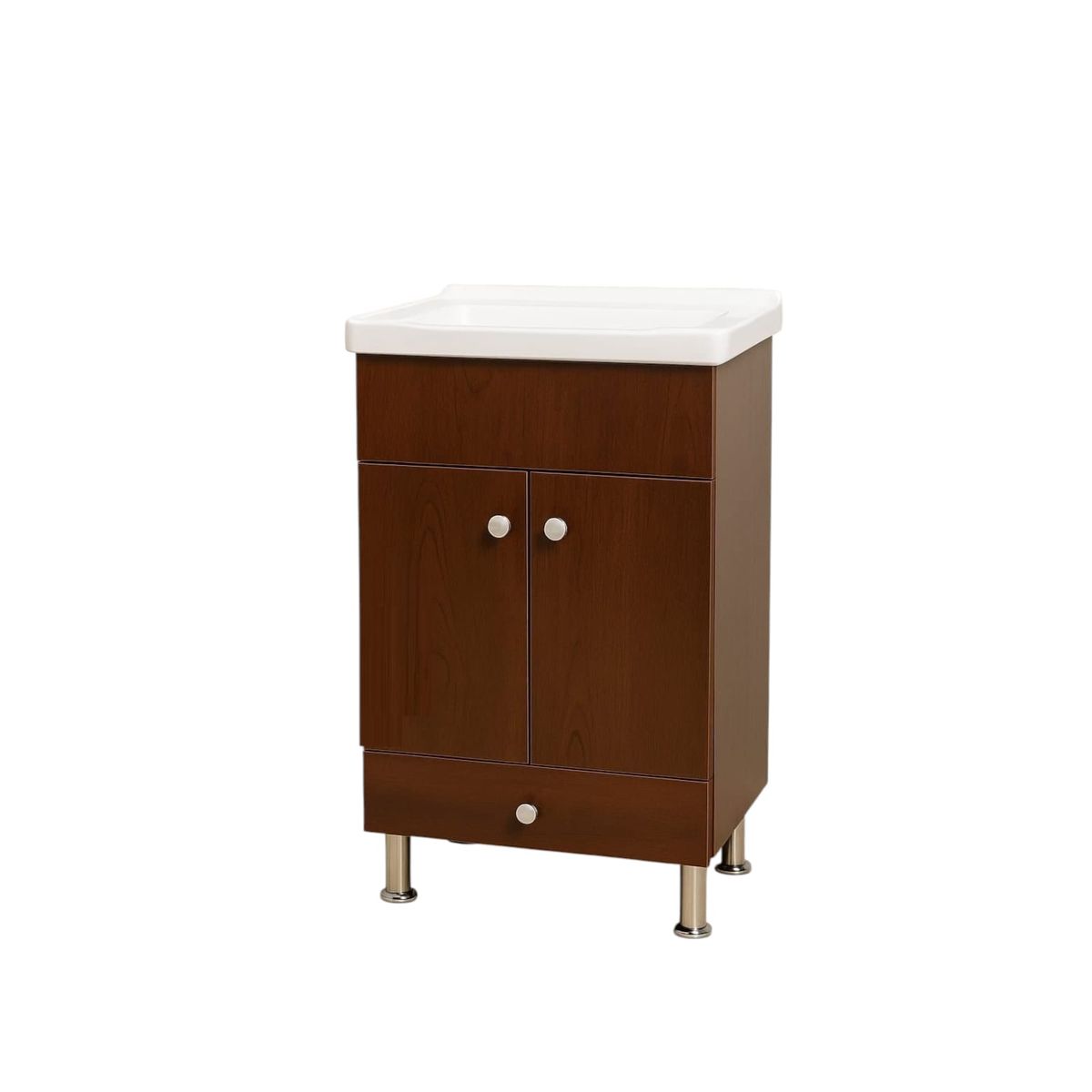 GENERICO - Mueble Baño Lavamanos Y Patas Metálica 50x37x89cm Marrón