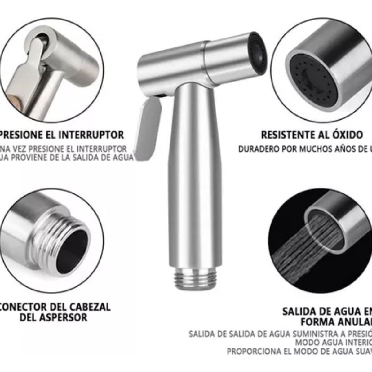 GENERICO - Juego Completo Llave Bidet Ducha Arabe Para Wc Envios