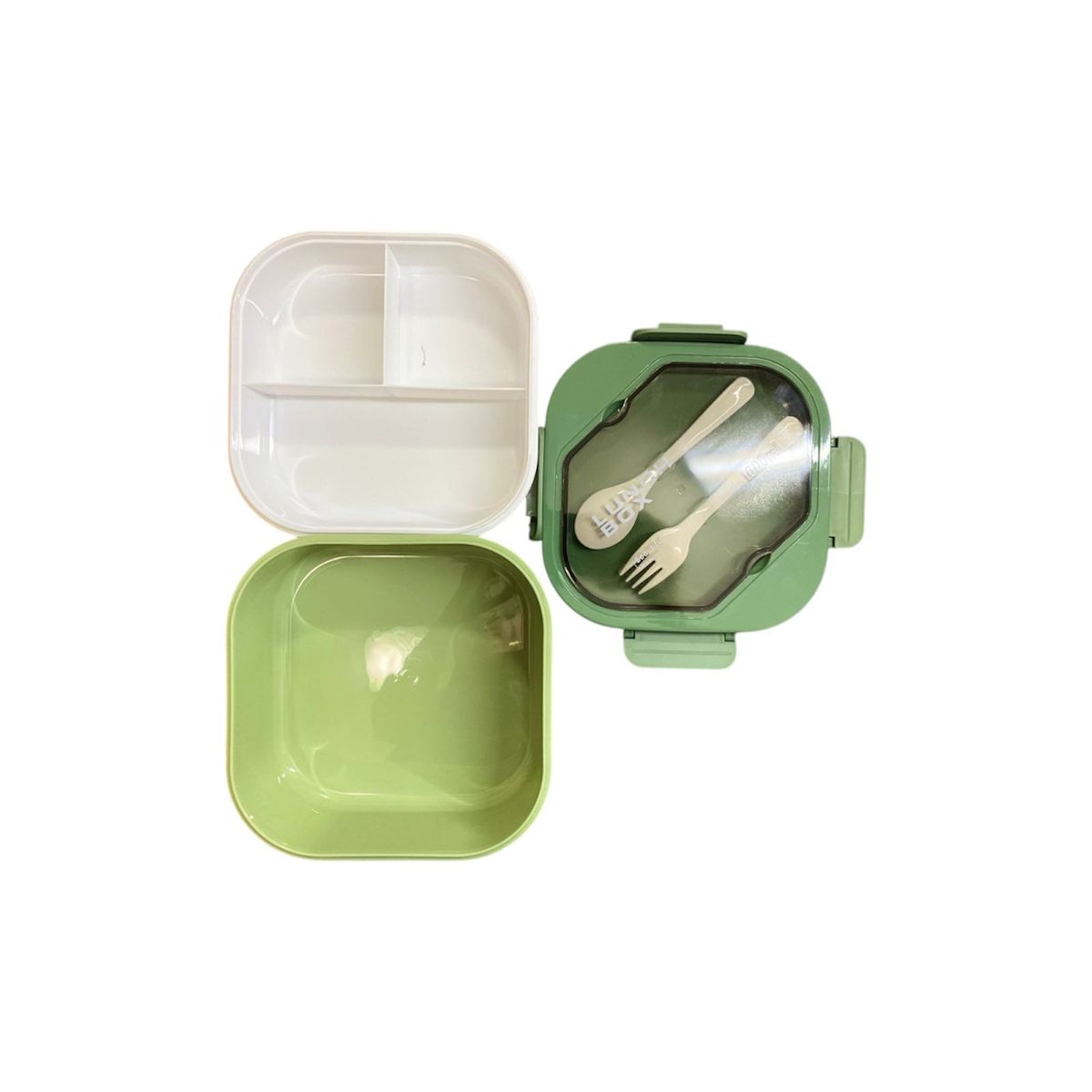 GENERICO - Lonchera Bento Box 3 Compartimentos con Cubiertos Lonchera Hermética
