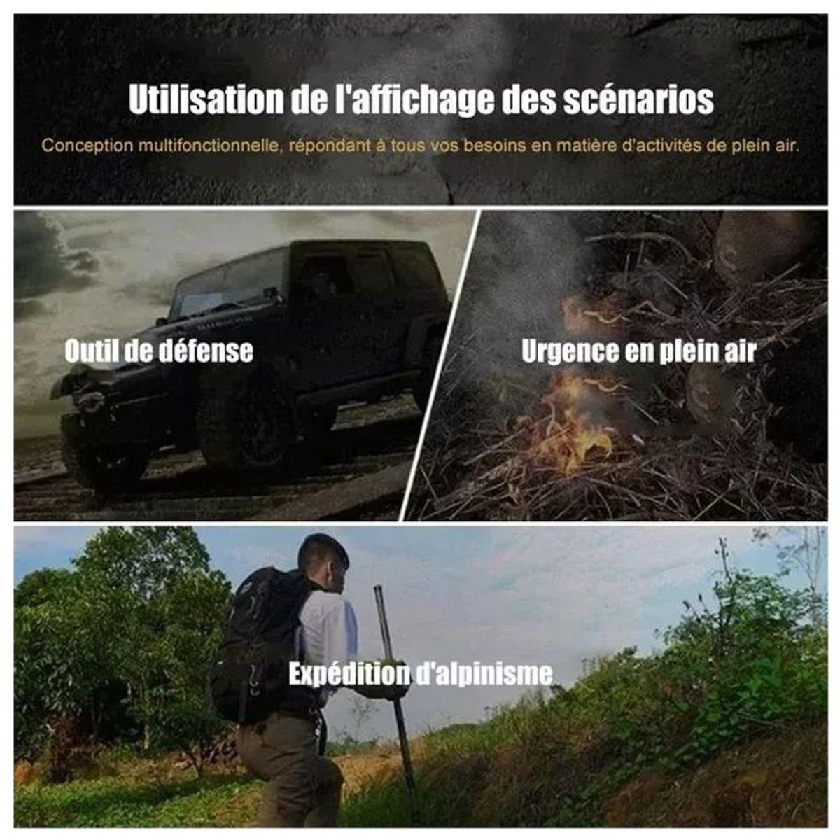 GENERICO - Baston Retráctil 1mt De Largo producto De Calidad Premium