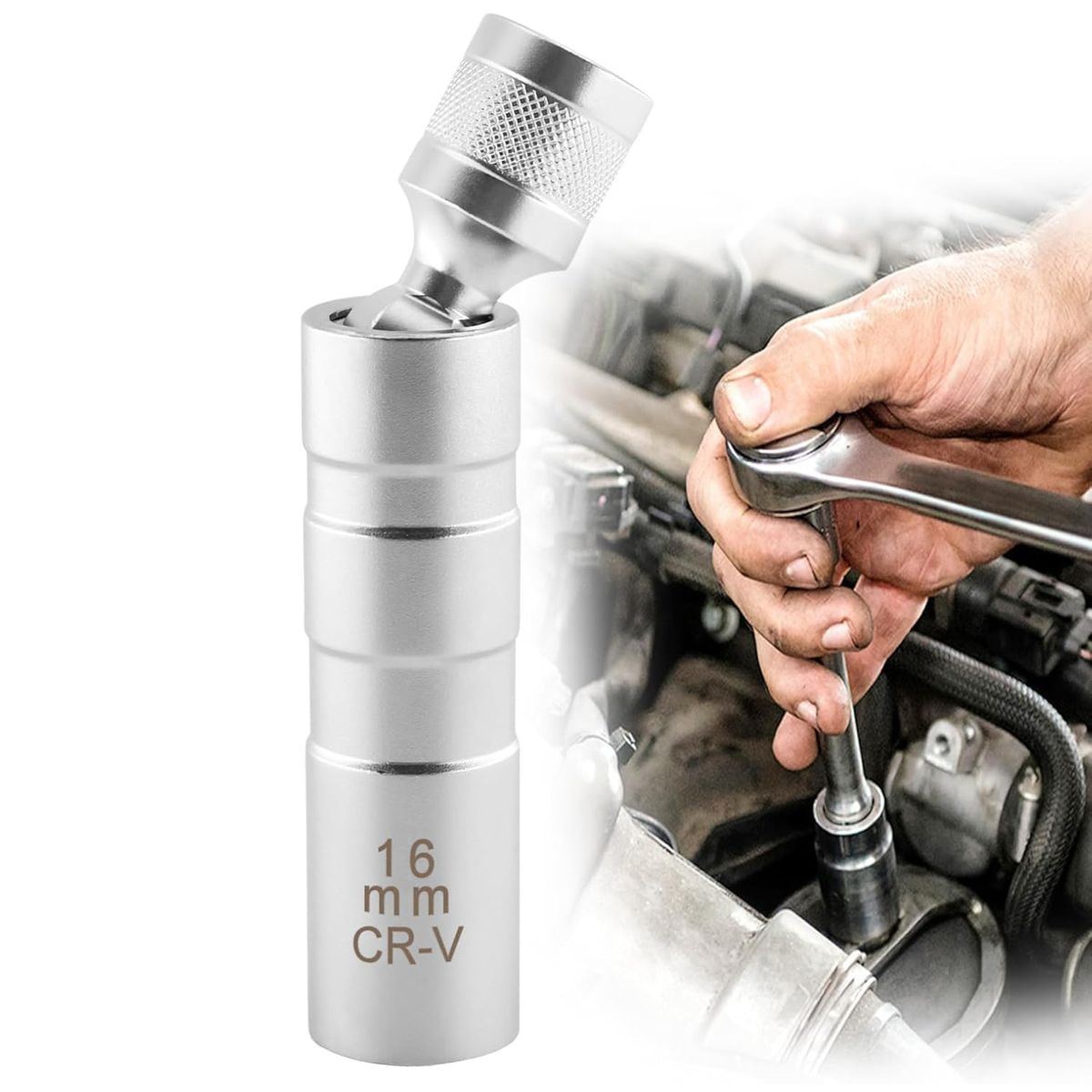 KUANGYE - Dado Bujía Magnético 360° 16mm