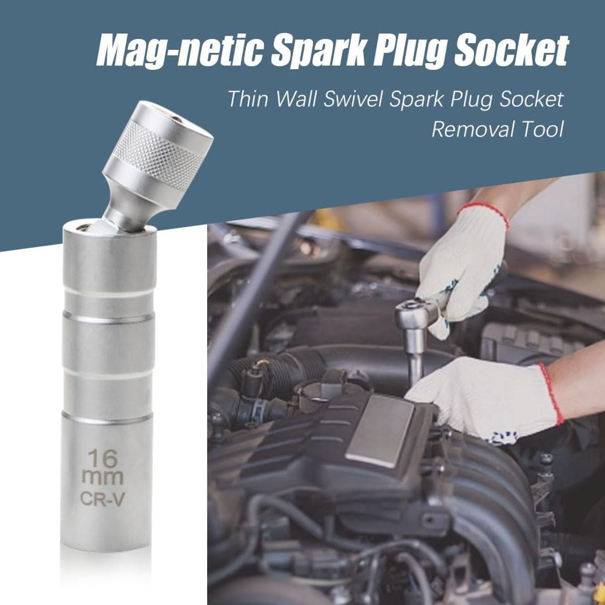 KUANGYE - Dado Bujía Magnético 360° 16mm