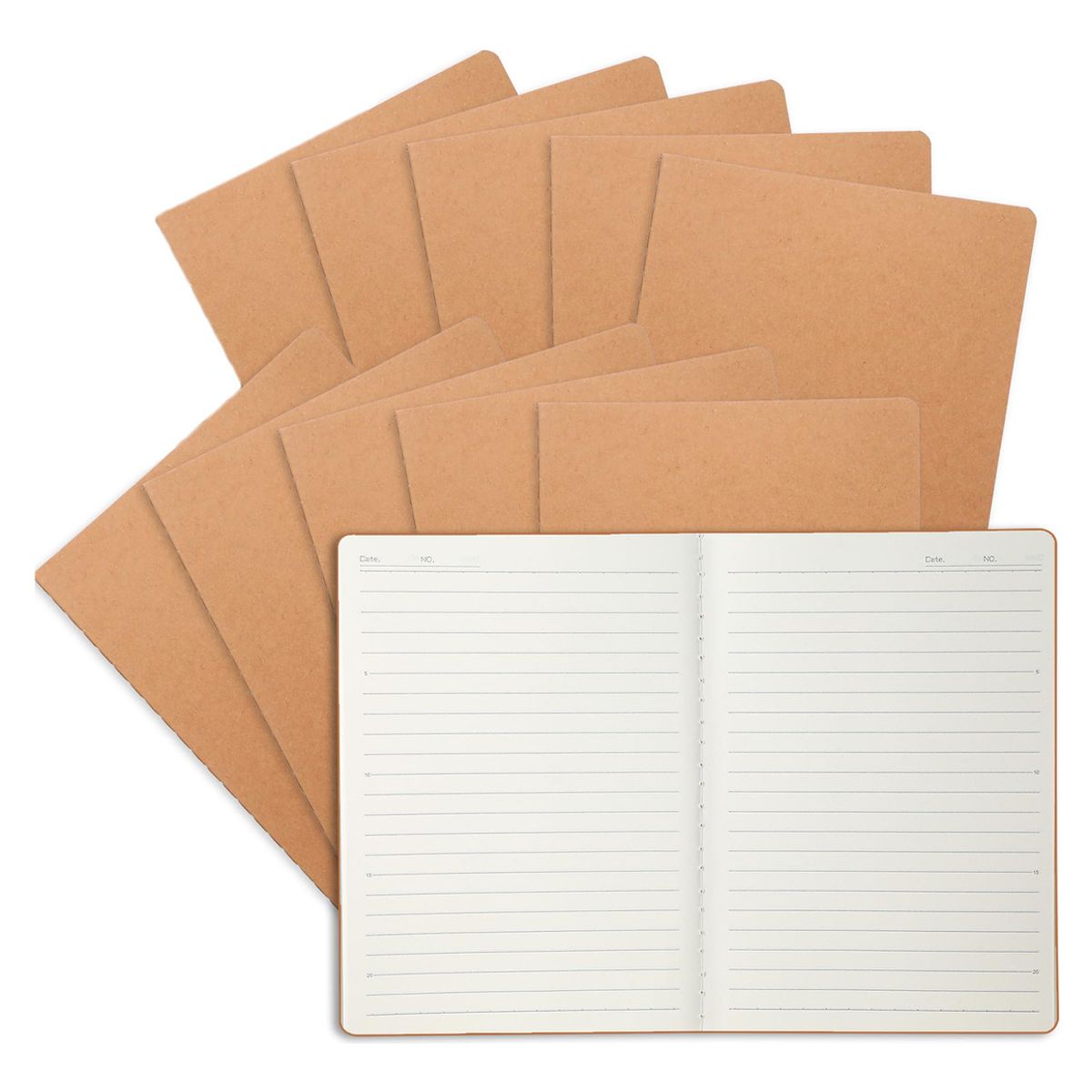 GENERICO - 10pcs Cuadernos A4 Kraft 72 Páginas-Rayada