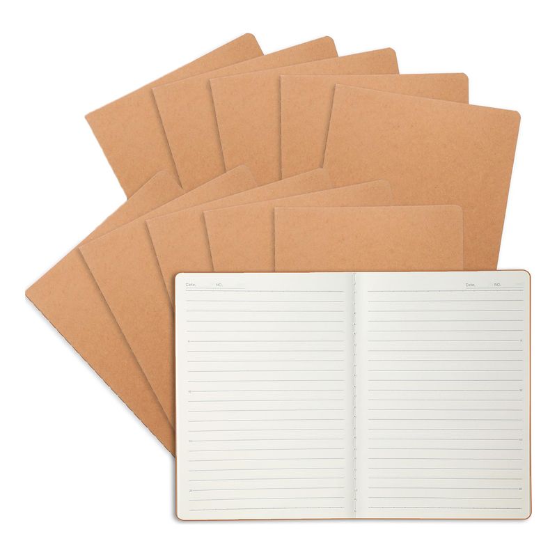 GENERICO - 10pcs Cuadernos A4 Kraft 72 Páginas Escuela Oficina-Rayada