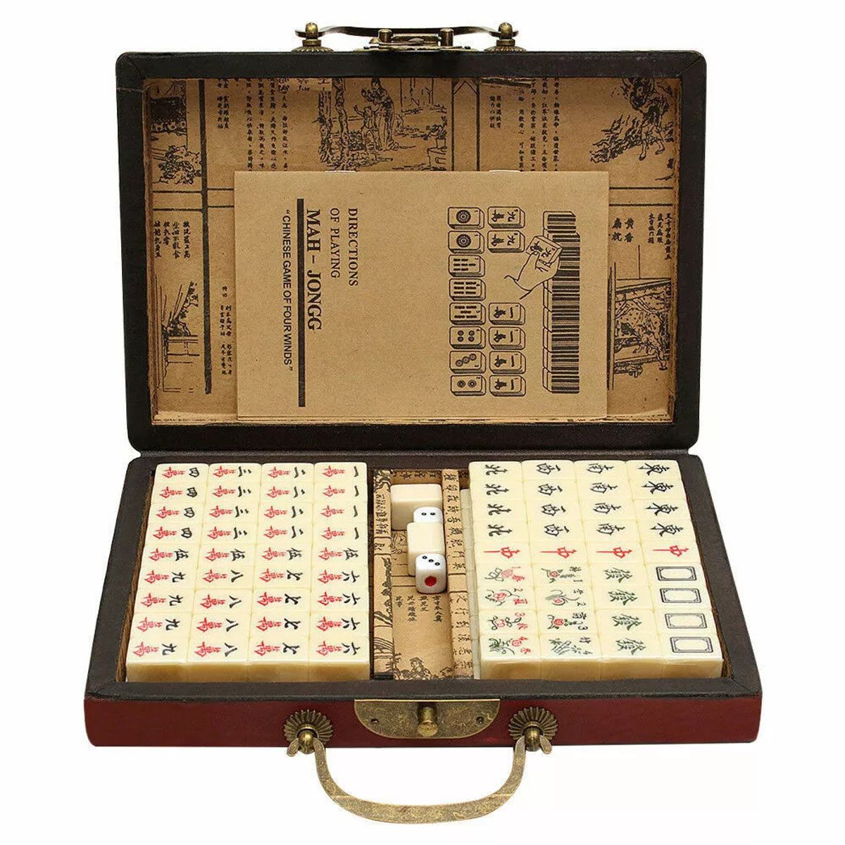 KUANGYE - Juego De Mahjong Numerado Chino 144 Azulejos Mah-jong