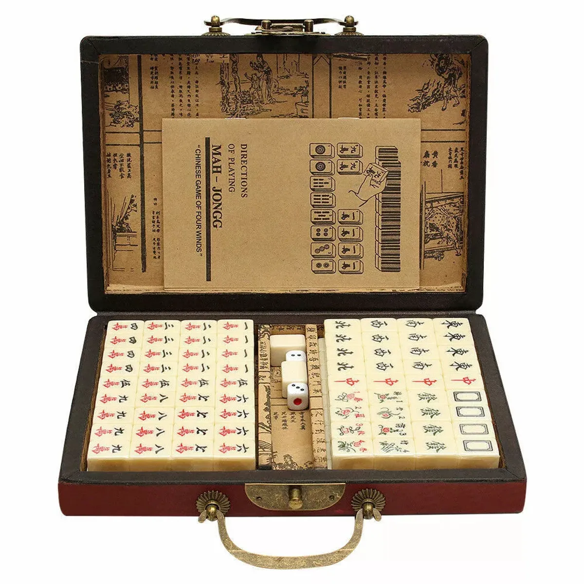 KUANGYE - Juego De Mahjong Numerado Chino 144 Azulejos Mah-jong