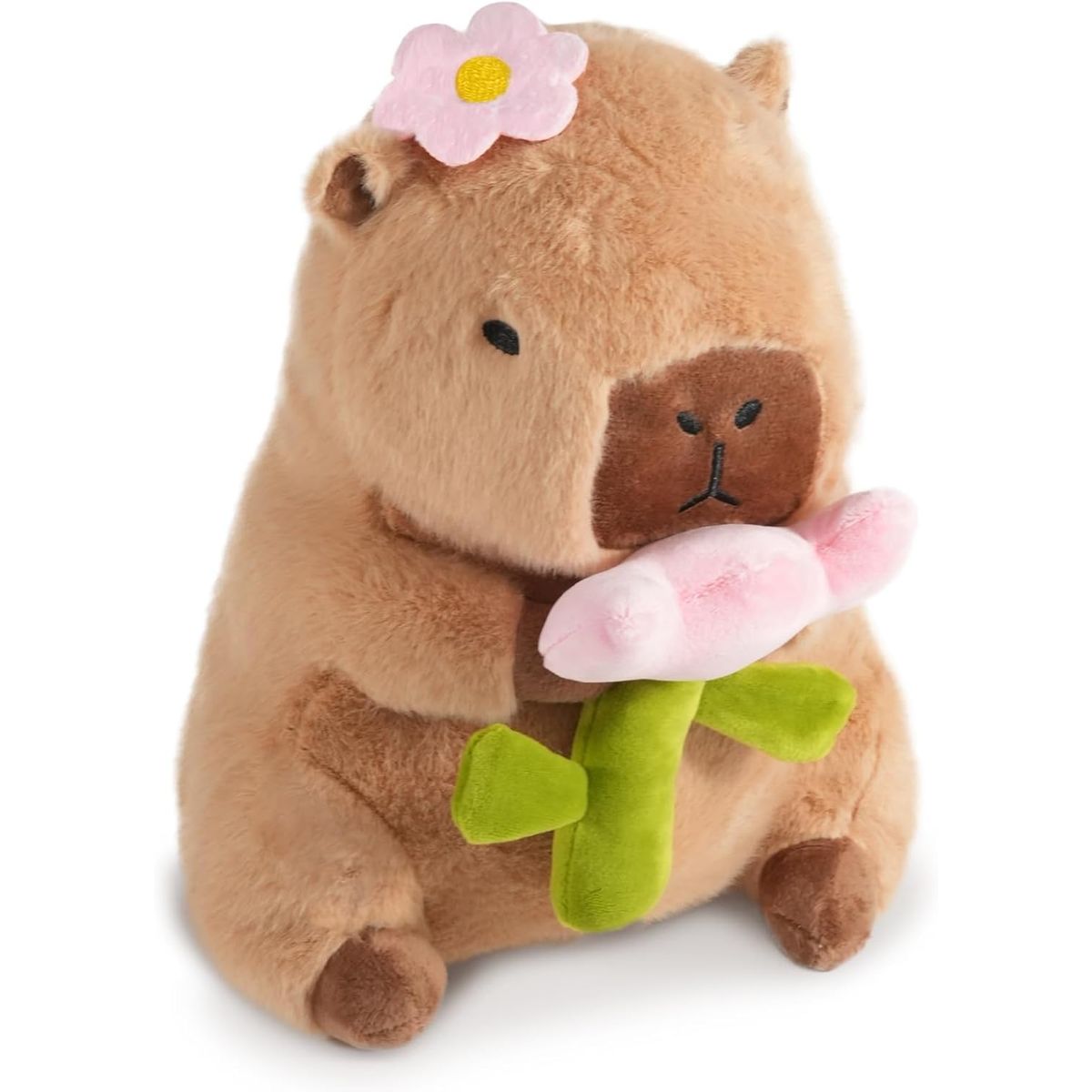 PUREPOWER - Peluche Capibara con Flores Kawaii - Almohada Regalo Niños11