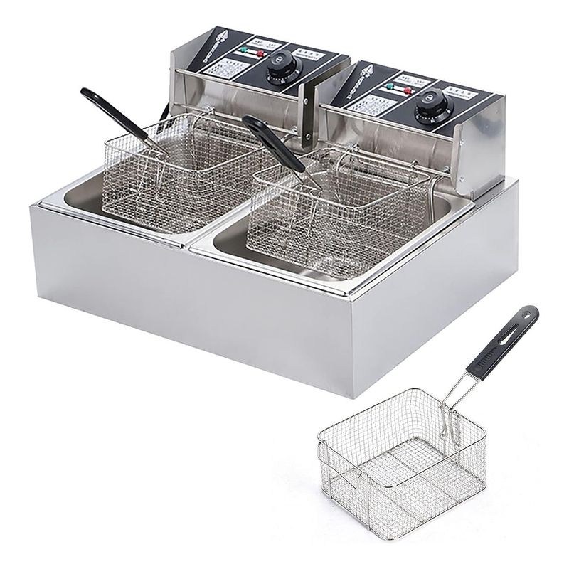METEX - Freidora De Aceite Eléctrica Automática 12l Acero Inoxidable
