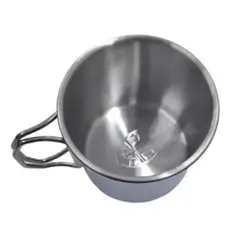 EKOL TACTICA MILITAR - Taza Portátil Acero Inoxidable Mosquetón Vaso Camping