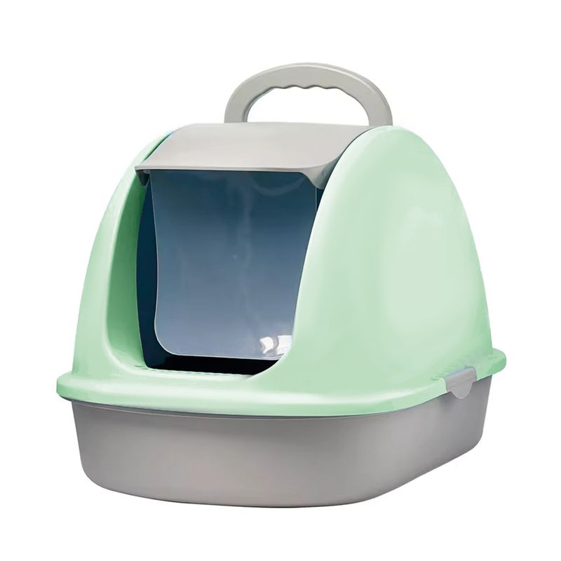 ALPHA - Arenero Cerrado Transportable Baño Gatos Con Puerta y Pala