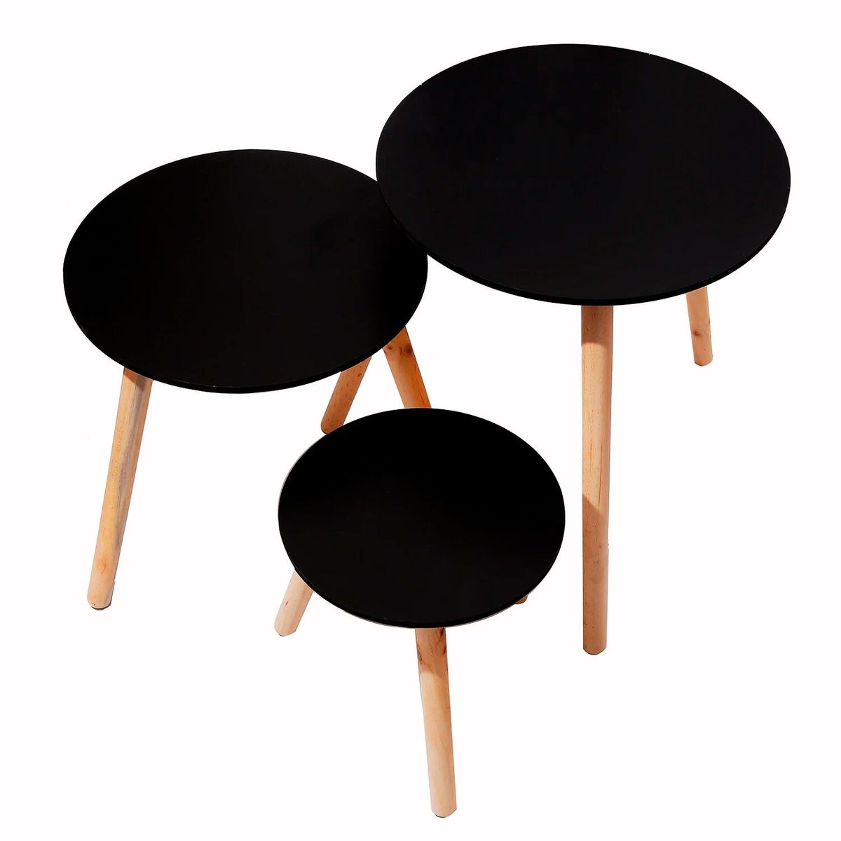 DE TODO Y MAS - Juego de mesas de centro 50+40+32 cm Chic Home - Negro