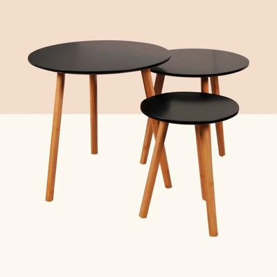 Imagen 2 del producto Juego de mesas de centro 50+40+32 cm Chic Home - Negro