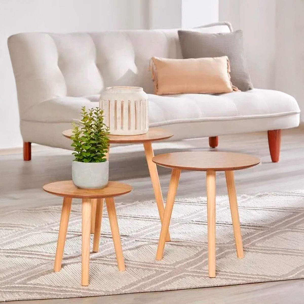 DE TODO Y MAS - Juego de mesas de centro 50+40+32 cm Chic Home - Café