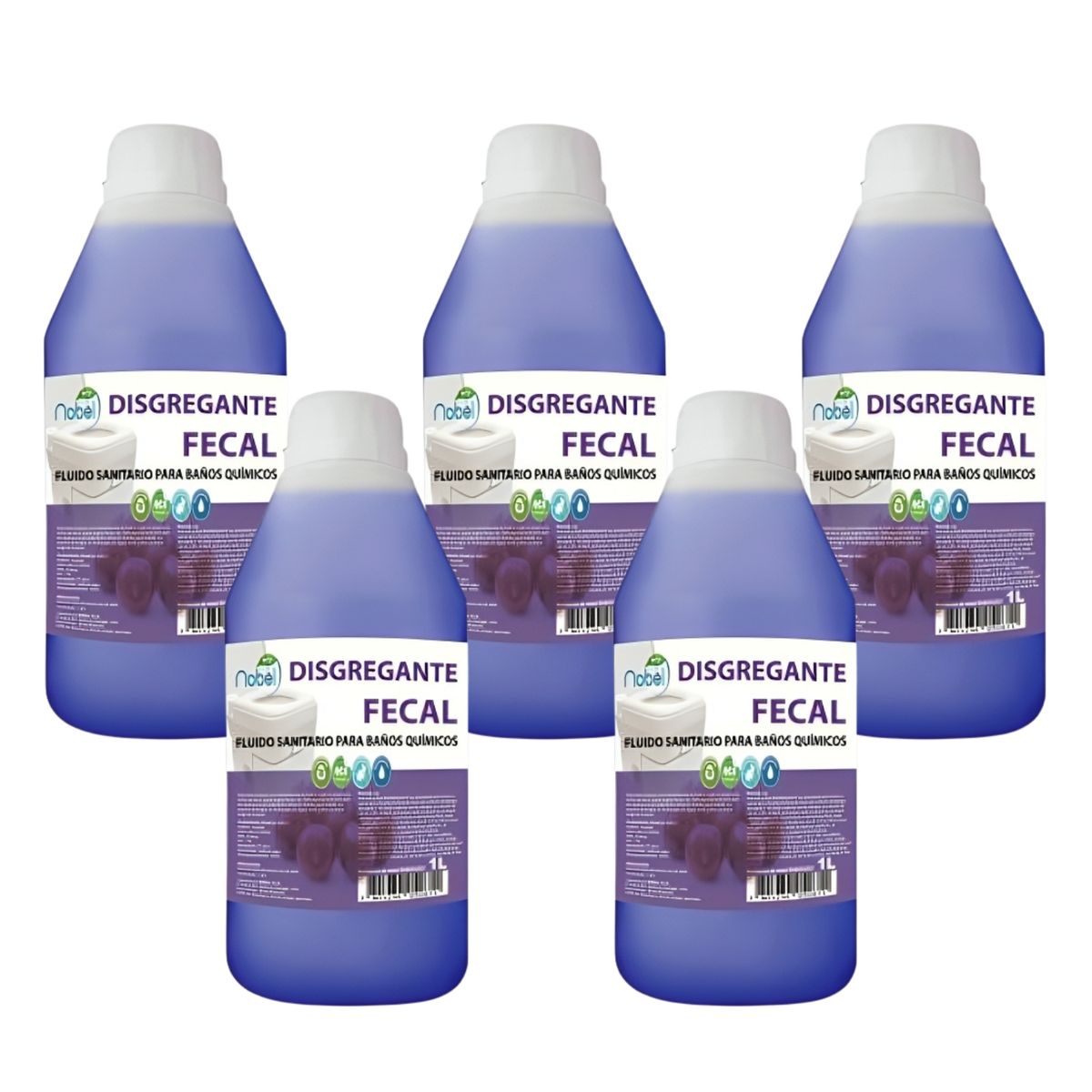 GENERICO - 5 Disgregante Liquido Para Baño Químico Desodorizante 1 lt