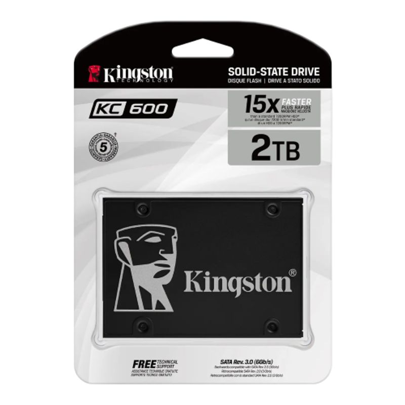 KINGSTON - Kingston KC600 SSD 2TB 25 SATA 3 Lectura 550MBs Escritura 520MBs