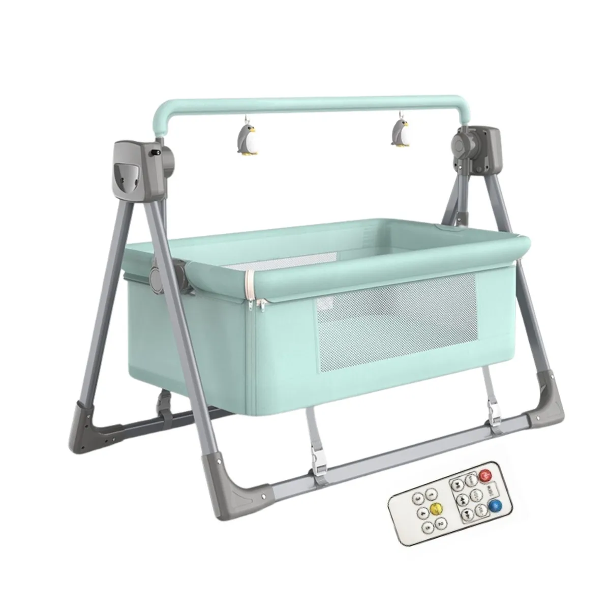 BABYLUNA - Cuna Colecho Mecedora Eléctrica Plegable Con Bluetooth