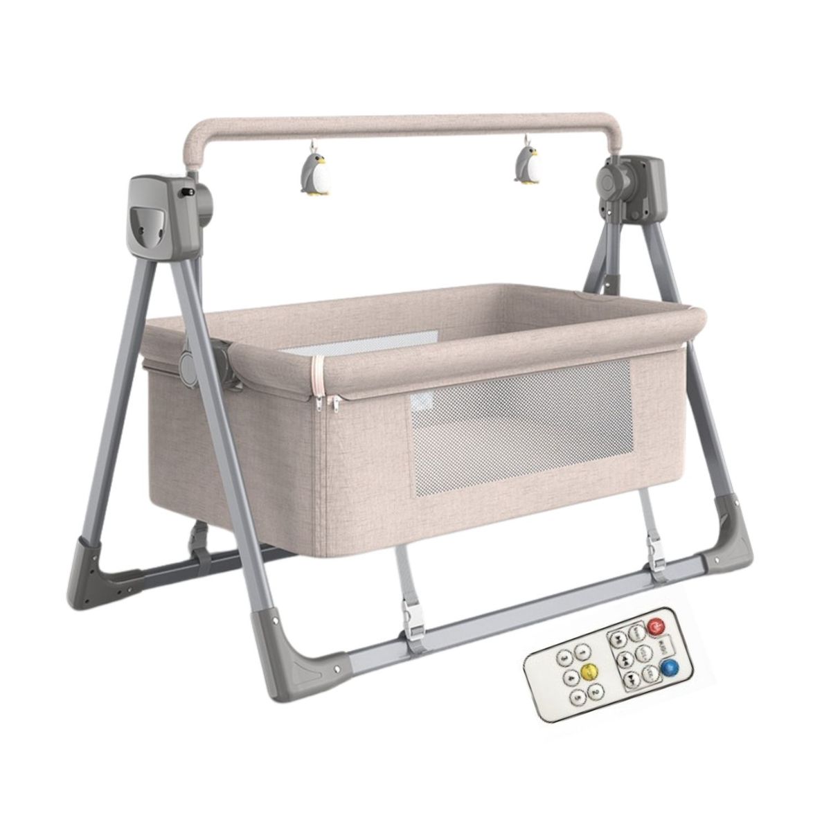 BABYLUNA - Cuna Colecho Mecedora Eléctrica Plegable Con Bluetooth