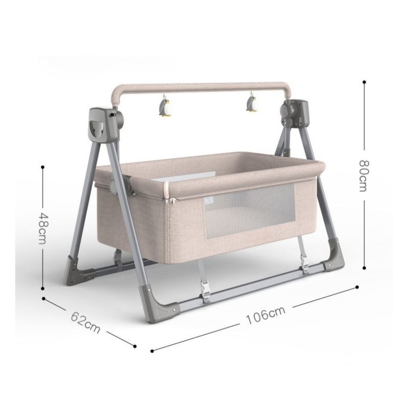 BABYLUNA - Cuna Colecho Mecedora Eléctrica Plegable Con Bluetooth