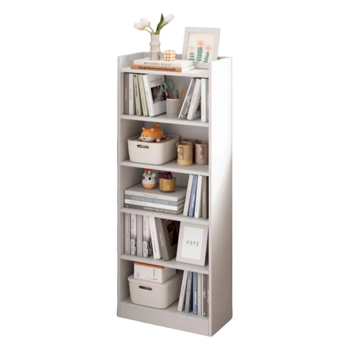 DETODOYMAS - Librero 5 alturas 152x42x22cm Chic Home - Blanco