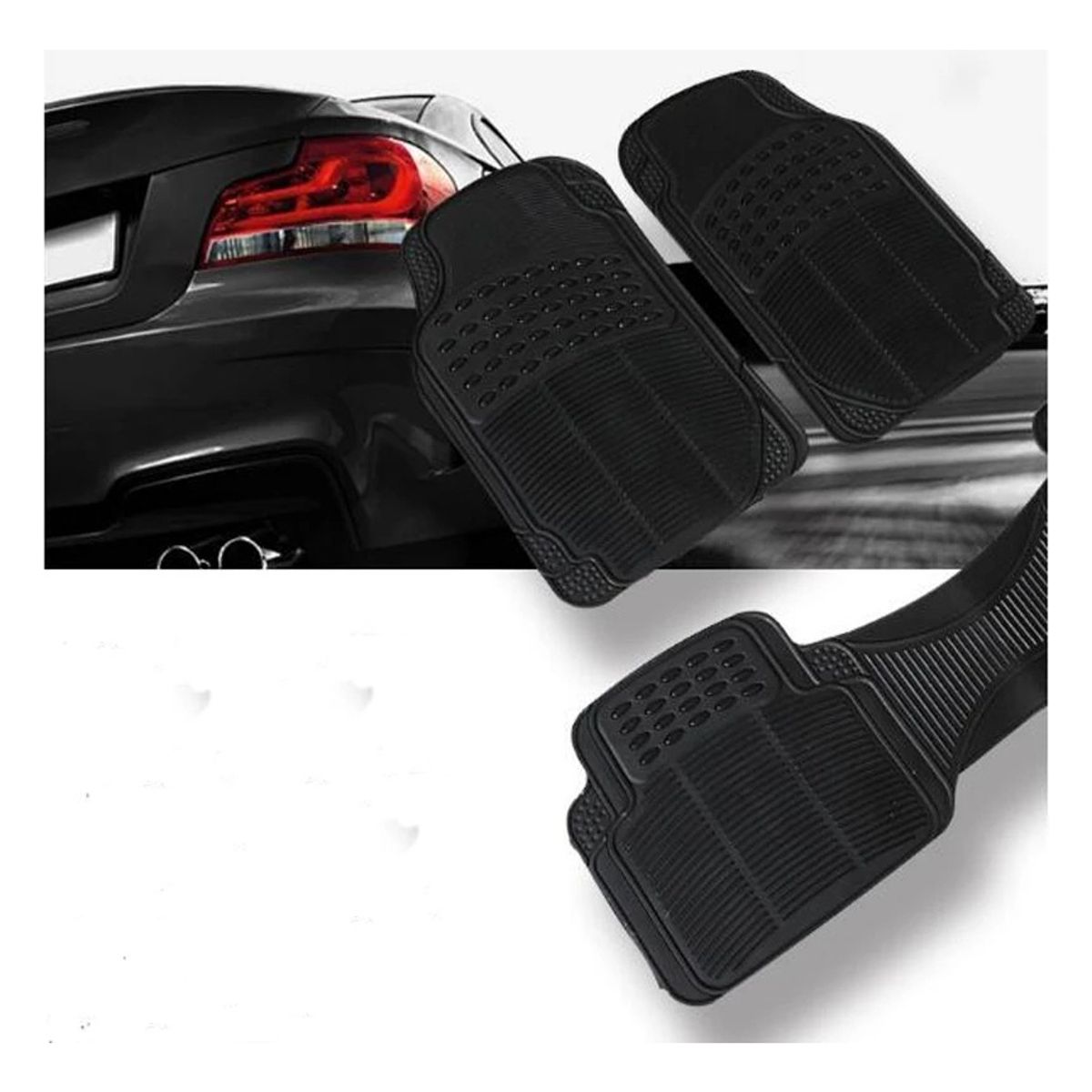 GENERICO - Alfombra Piso De Goma Auto Universal 3 Piezas Camello