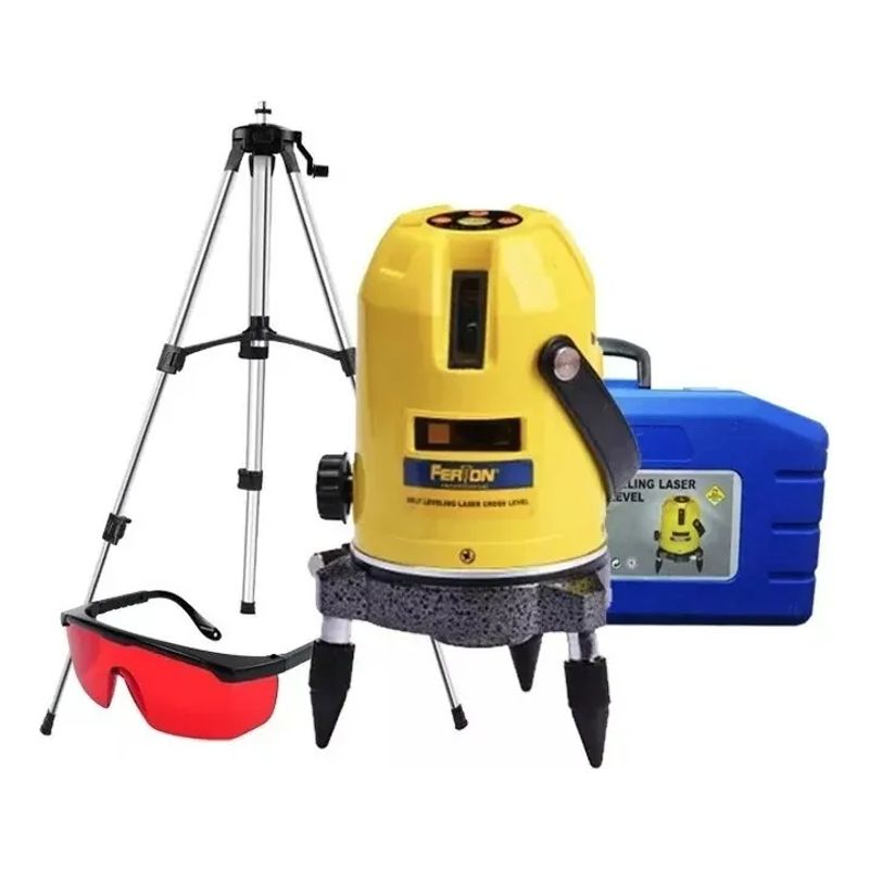 GENERICO - Nivel Laser Estación Trazado Profesional 5 Lineas + Tripoide