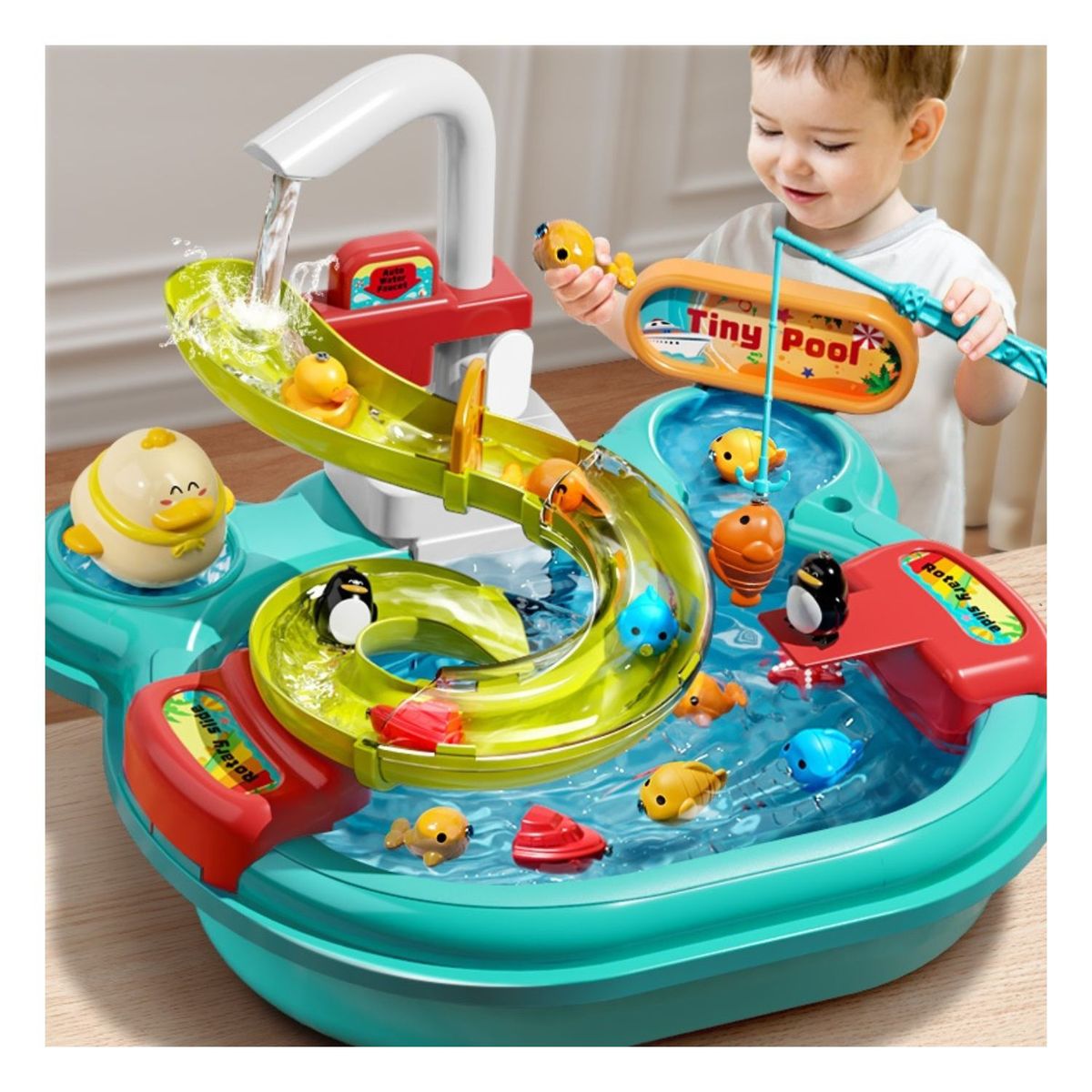 BABYLUNA - Juego Didáctico 2 EN 1 Pesca Milagrosa Lavadero Con 22 Pzas