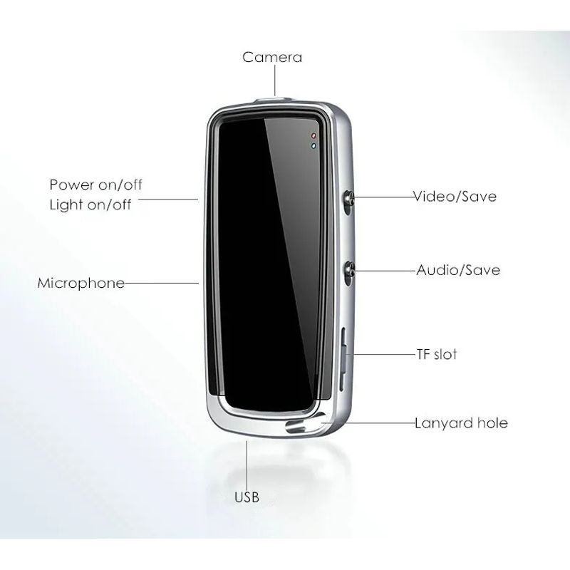 GENERICO - Grabador De Voz Digital Camara Portátil Mp3 Llavero Lcd