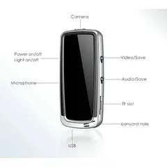 GENERICO - Grabador De Voz Digital Camara Portátil Mp3 Llavero Lcd