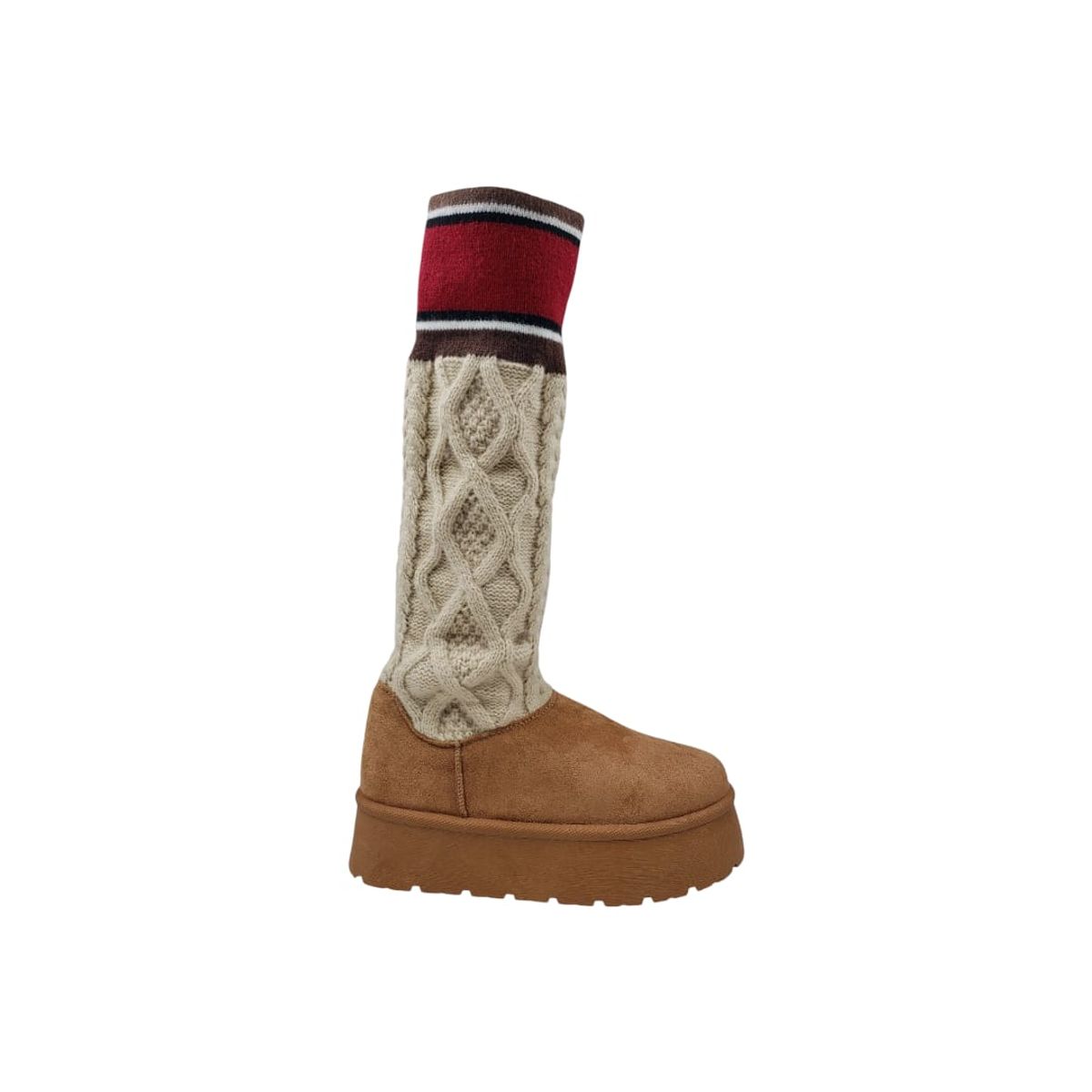 HERIEL - Bota Camel Pantubota Estilo Polainas Mujer